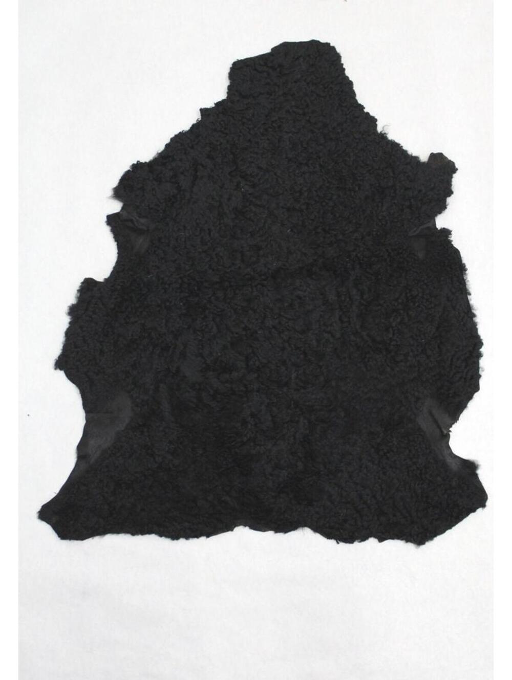 Showroom New Black Lamb Fur Hide Fur Skin Rug Carpet 32" X 27"